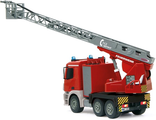 Camion Bomberos Radio Control Mercedes-Benz Antos con Rociador Agua Escalera 1:20 2,4GHz 